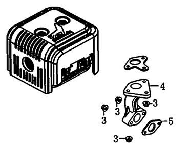 Muffler Diagram and Parts List for 0064330 (8363126 - 9498381)(2015) Generac Generator