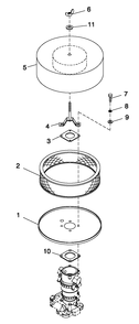 Air Cleaner 5.4l/6.8l Ford Diagram and Parts List for QT15068AVNYA (5825782)(2010) Generac Generator