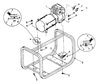 Engine And Cradle Diagram and Parts List for T4000 (9186-0)(9186-0) Generac Generator