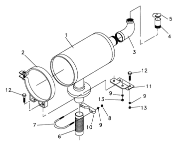 Muffler Diagram and Parts List for 0845-2  Generac Generator