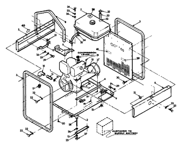 Cradle Assembly Diagram and Parts List for R4000D (9014-1)(9014-1) Generac Generator