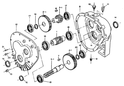 Gearbox Diagram and Parts List for 6872-1  Generac Generator