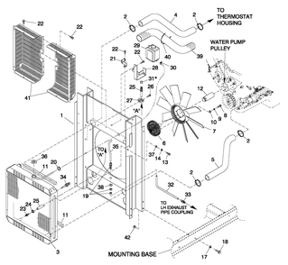 Cooling System 5.4l/6.8l O/S C3 Diagram and Parts List for QT05554AVNNA (4495265 - 4709649)(2007) Generac Generator