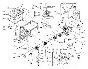 Generator Replacement Parts (10/95) Diagram and Parts List for 3W796W (9579-1)(9579-1) Generac Generator