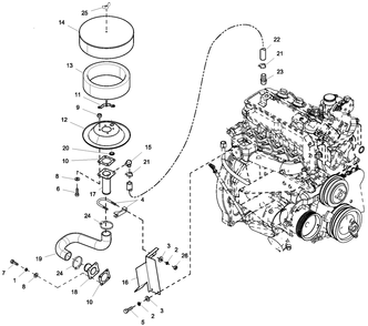 Ev Air Cleaner 2.4l G2 Turbo Diagram and Parts List for 0056090 (5246790)(2008) Generac Generator
