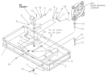 Mounting Base Diagram and Parts List for 0043730 (326497 - 3536030)(2014) Generac Generator