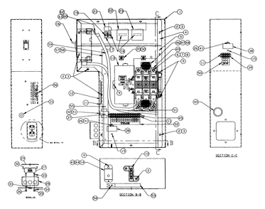 120/208 Volt Control Panel Diagram and Parts List for 4313-0 DG-50 Generac Generator
