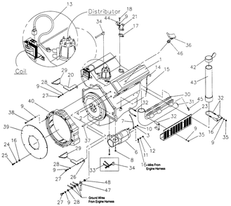 Engine Parts 4.3l (Part 1) Diagram and Parts List for 4299-0  Generac Generator