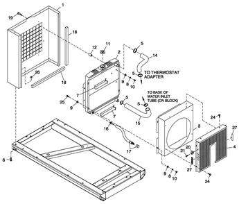 Ev Radiator Mounting Diagram and Parts List for 0050280 (3960659)(2004) Generac Generator