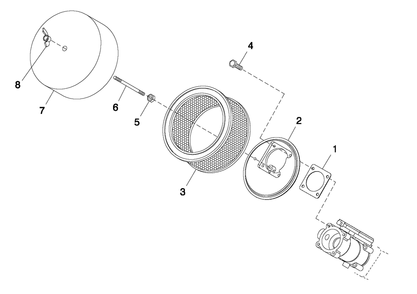 Air Cleaner C2 Diagram and Parts List for 0052610 (4370455 - 4409833)(2006) Generac Generator
