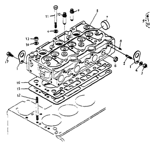 Cylinder Head Diagram and Parts List for 1008-B  Generac Welder