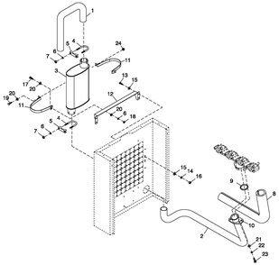 Ev Exhaust Muffler 2.5l G3 Diagram and Parts List for 0050280 (3960659)(2004) Generac Generator