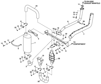 Muffler Exhaust 2.4l G2 Emissions Diagram and Parts List for ET04524GNSC (6477884 - 6633227)(2011) Generac Generator