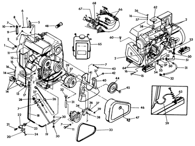 Engine Common Parts Diagram and Parts List for 9146-0  Generac Generator