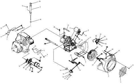 Engine 2 Diagram and Parts List for 0047581 (3799920 - 3906499)(2004) Generac Generator