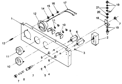 Engine Control Panel Diagram and Parts List for 1014-A  Generac Welder