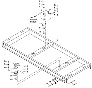 Mounting Base Diagram and Parts List for QT02516ANAN (4528329 - 4646738)(2006) Generac Generator