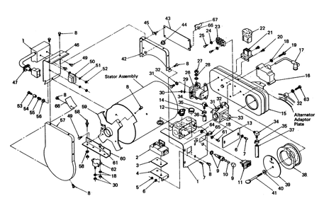 Panels And Air Chamber Box Diagram and Parts List for 6897-3  Generac Generator