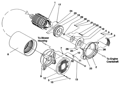 Generator Diagram and Parts List for 0991-EPS  Generac Generator