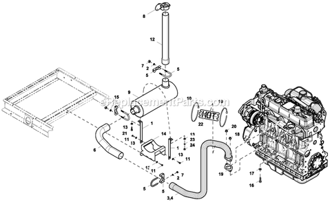 Ev Exhaust D2.3l G16 Diagram and Parts List for RD01523JDAE (9176288)(2014) Generac Generator