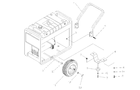 Wheel Kit Diagram and Parts List for SE10000 (1339-0)(1339-0) Generac Generator