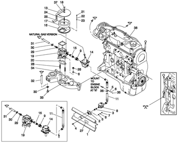 Ev Natural Gas Sys Diagram and Parts List for 0044741 (3580728 - 3694588)(2014) Generac Generator