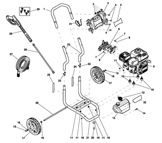 Ev Power Washer Lowes 2800 Diagram and Parts List for 0065490 (9137065 - 9924595)(2015) Generac Generator