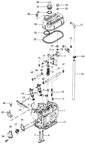 Cylinder Head Diagram and Parts List for 1015-A  Generac Welder