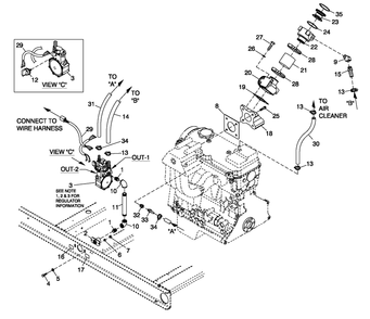 Fuel System 2.4l C2 Cpl Diagram and Parts List for 0052590 (4362167 - 4407219)(2006) Generac Generator