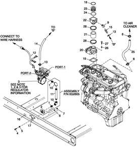 Ev Fuel Sys 2.4l G2 Emissions Diagram and Parts List for 0053400 (4828205 - 4838659)(2007) Generac Generator
