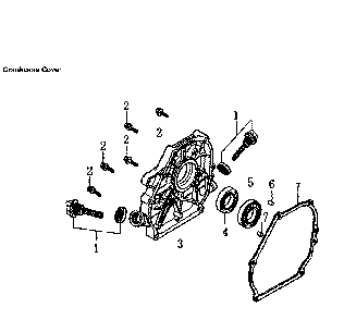 Crankcase Cover Diagram and Parts List for 006436-0  Generac Pressure Washer