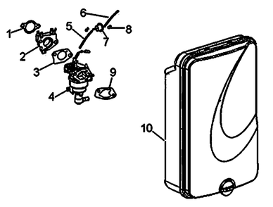 Carburetor And Air Cleaner 1 Diagram and Parts List for 0064260 (7654562A - 7654563A)(2012) Generac Generator