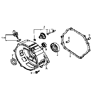 Crankase cover Diagram and Parts List for 5941-1  Generac Generator