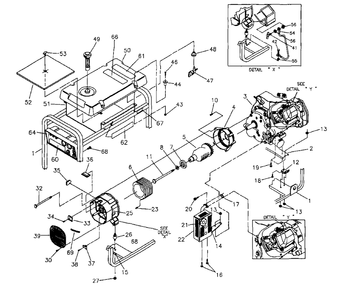 Main Unit Diagram and Parts List for 3500XL (9441-5)(9441-5) Generac Generator