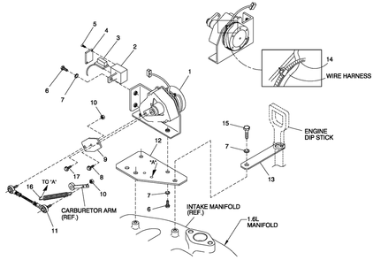 Ev Governor Assembly Diagram and Parts List for 0053240 (4413076 - 4524169)(2006) Generac Generator