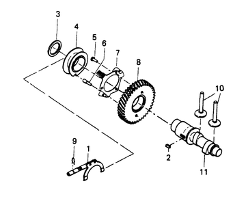 Cam Shaft And Governor Diagram and Parts List for 6754-0  Generac Generator