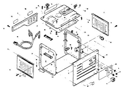 Cradle Diagram and Parts List for A2400 (8968-1)(8968-1) Generac Generator