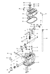 Cylinder Head Diagram and Parts List for 8248-1  Generac Welder
