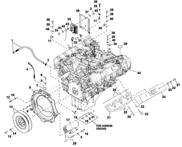 Engine Common Parts Rh 4.6l G3 Diagram and Parts List for CT08046ANSN (3507V24654)(2007) Generac Generator
