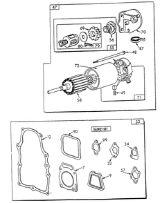 Engine Parts (Part 3) Diagram and Parts List for 9653-2  Generac Generator