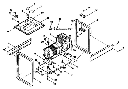 Mounting Base Diagram and Parts List for L4003 (9063-0)(9063-0) Generac Generator