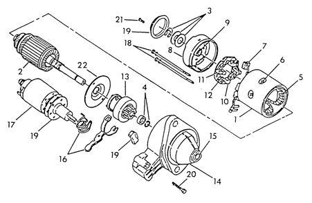 Starter Motor Diagram and Parts List for 9410-0 (Np80d)(Rv Gen) Generac Generator