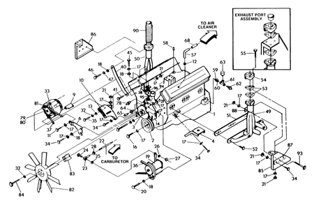 Engine Diagram and Parts List for 9300-2  Generac Generator