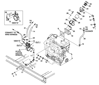 Fuel System 2.4l C2 Cpl Diagram and Parts List for 0052600 (4362767 - 4399223)(2006) Generac Generator