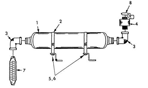 Exhaust Muffler Diagram and Parts List for 9107-0  Generac Generator