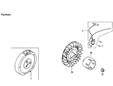 Flywheel Diagram and Parts List for 005939-6  Generac Generator