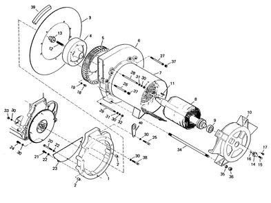 Alternator Assembly Diagram and Parts List for 6962-4  Generac Welder