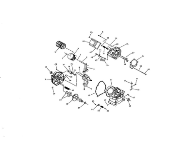 Power System Diagram and Parts List for EHC00955  Generac Engine