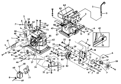 Engine Common Parts Diagram and Parts List for 9340-3  Generac Generator