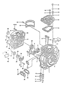 Cylinder Block Diagram and Parts List for 6894-2  Generac Generator